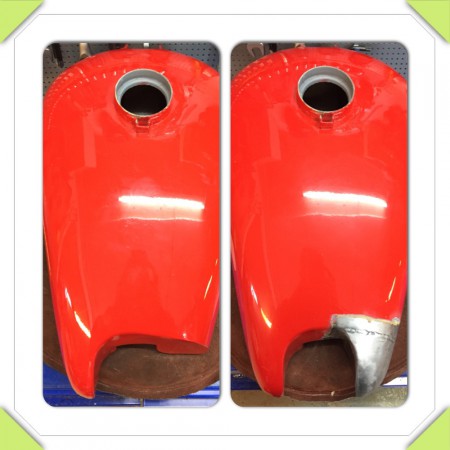 Ytterligare ett exempel på vad vi kan hjälpa er med. En kund ville få sin BSA-tank symmetrisk. Det är en BSA original militärtank  från 1939.